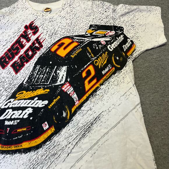 Rusty Wallace T-Shirt‎ Nascar Vintage All Over Print Single Stitch Mens XL Rare - Picture 4 of 11